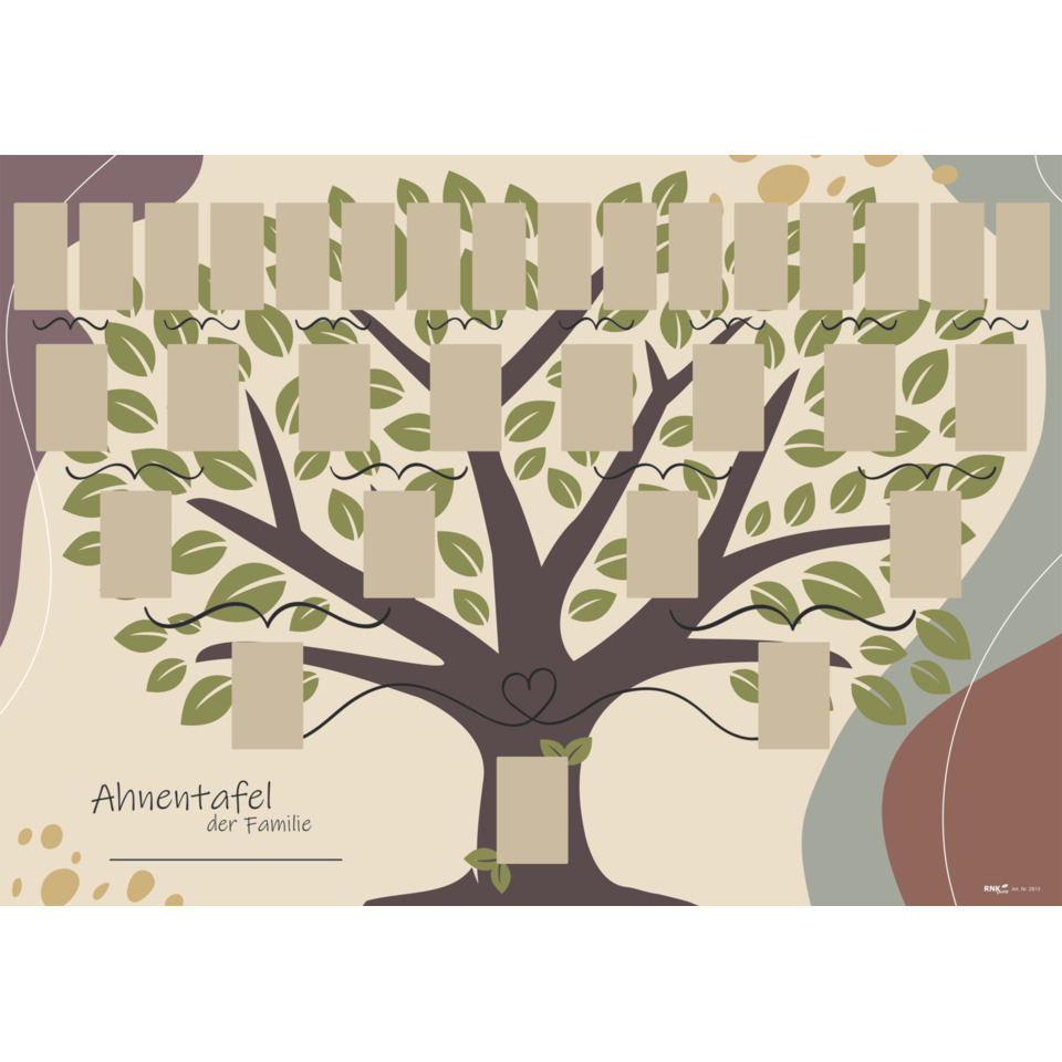 Schmuck-Ahnentafel "Illustrierter Baum" für 5 Generationen