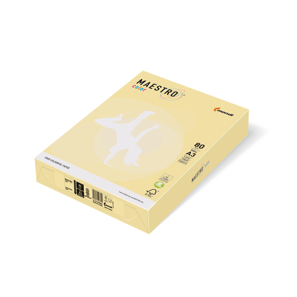 Kopierpapier MAESTRO® Color Pastell, A3, 80g/m², 500 Blatt, gelb