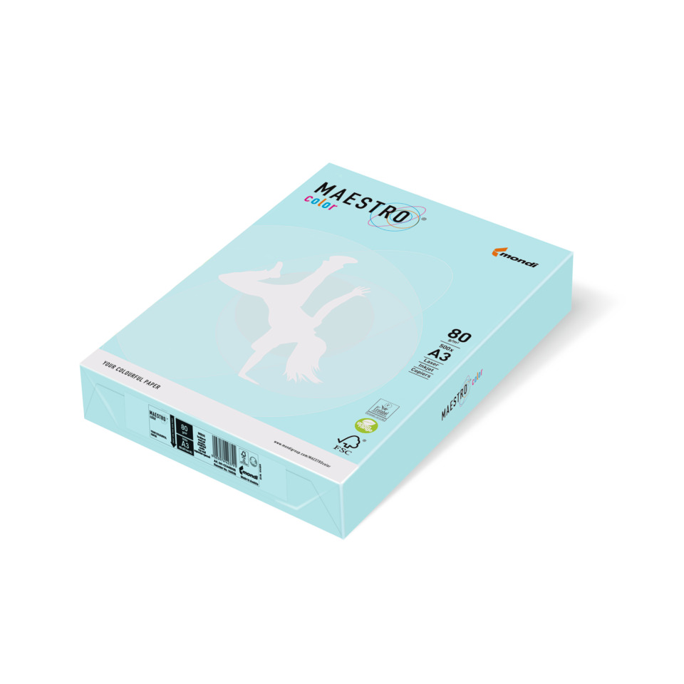 Kopierpapier MAESTRO® Color Pastell, A3, 80g/m², 500 Blatt, mittelblau