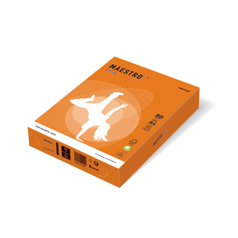 Kopierpapier MAESTRO® Color Pastell, A4, 80g/m², 500 Blatt, orange