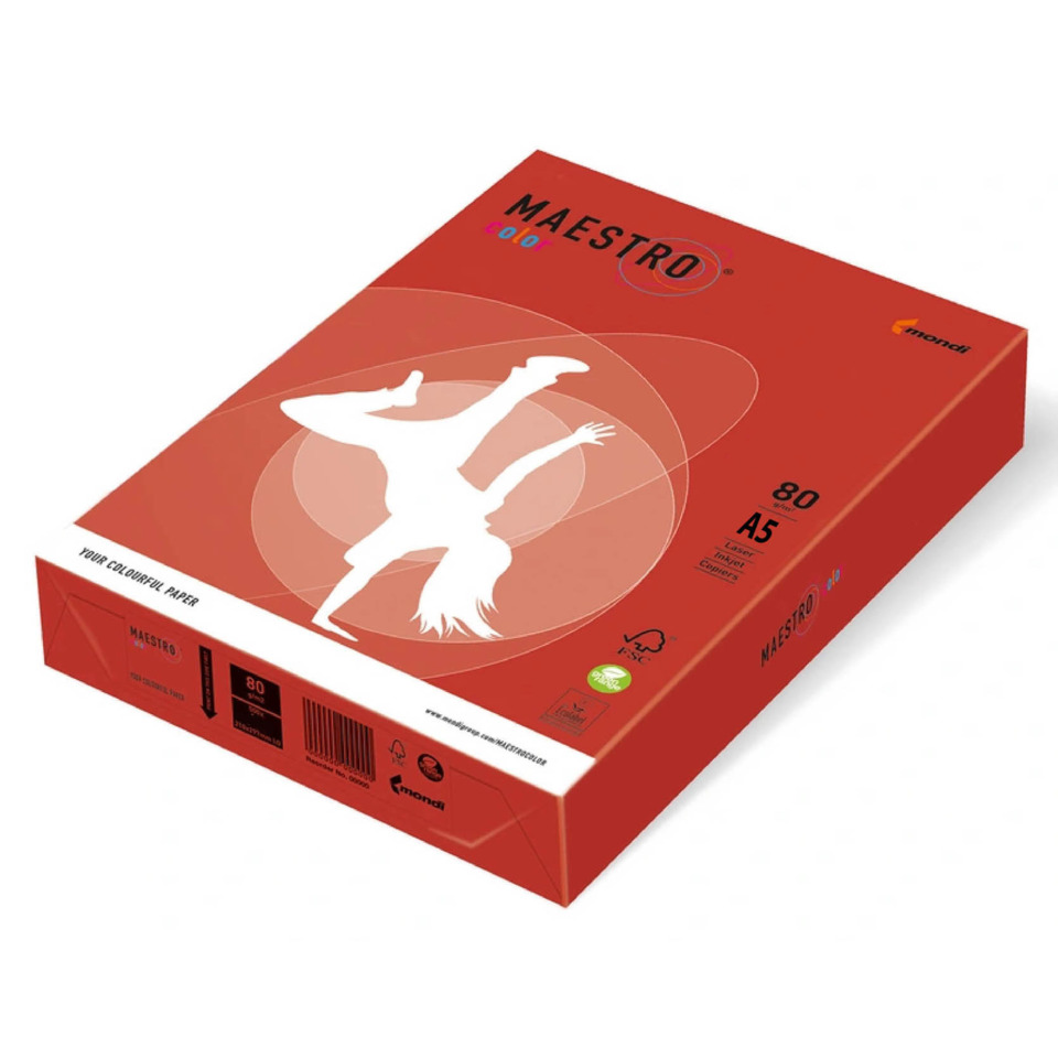 Kopierpapier, A5, 80g/m², 500 Blatt, korallenrot