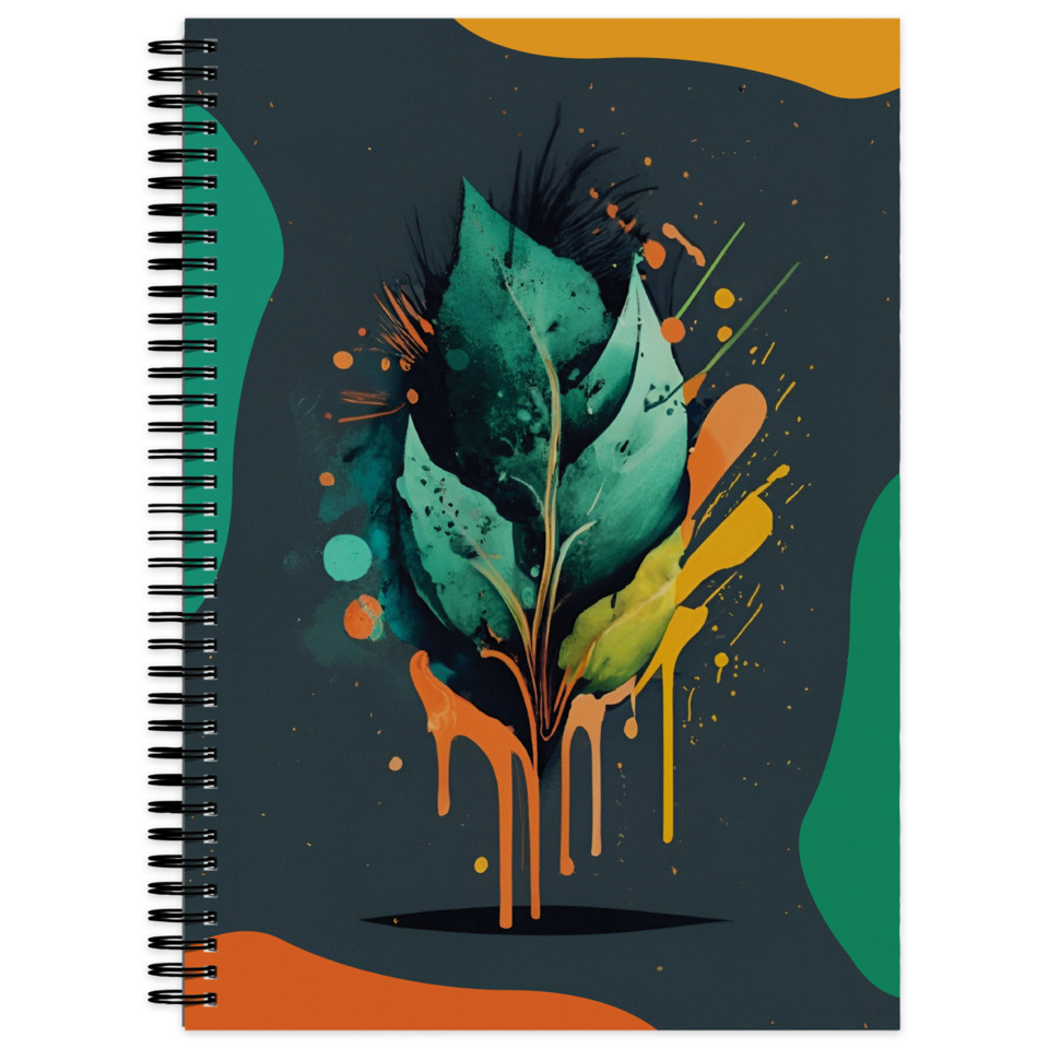 Spiral-Notizbuch Leaves, A4, 70g/m², 100 Blatt, 4 Lineaturen, sortiert