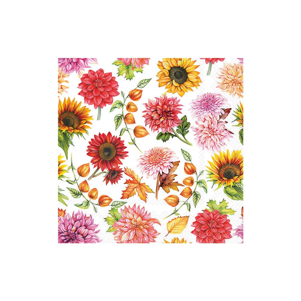 Motivserviette Herbstblüte, 33 x 33 cm, 3-lagig, 20 Stück