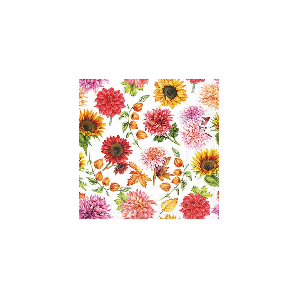 Motivserviette Herbstblüte, 25 x 25 cm, 3-lagig, 20 Stück
