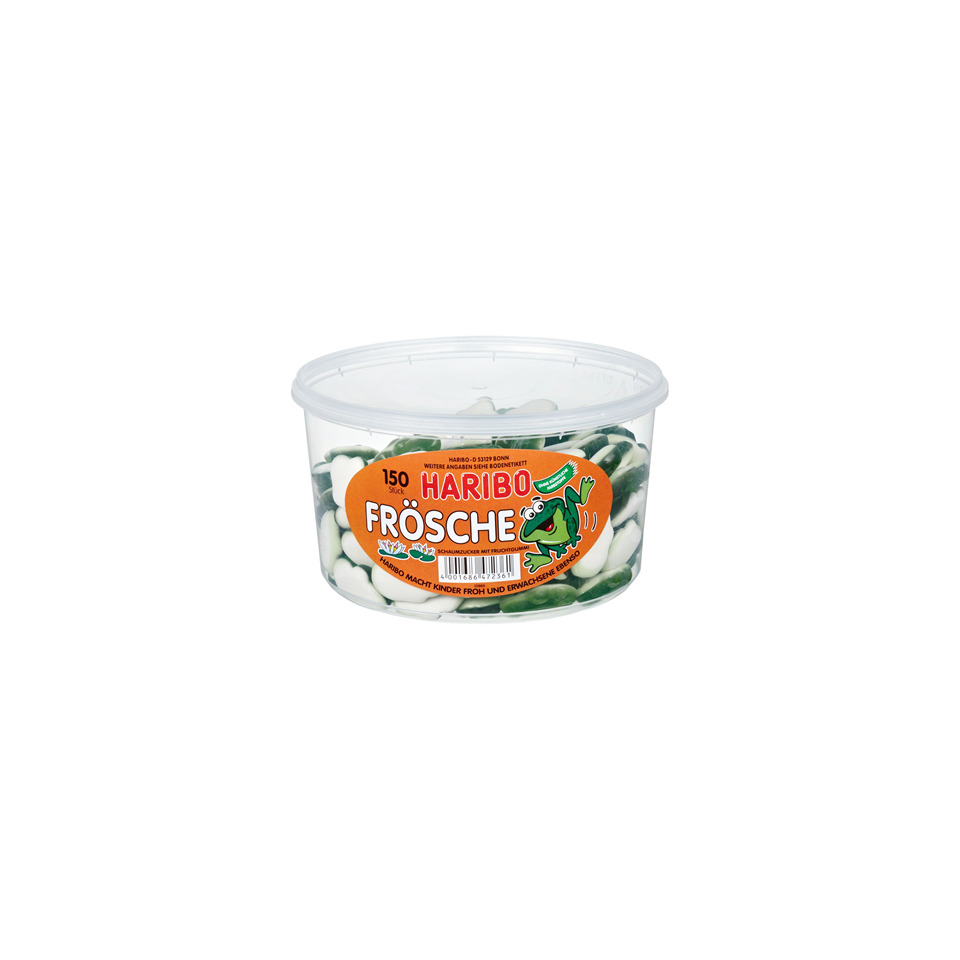 Fruchtgummi Frösche, 150 Stück - 1,05 kg Dose