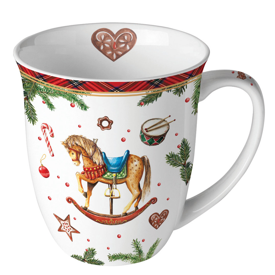Weihnachts-Kaffeebecher Schaukelpferd, 0,4l