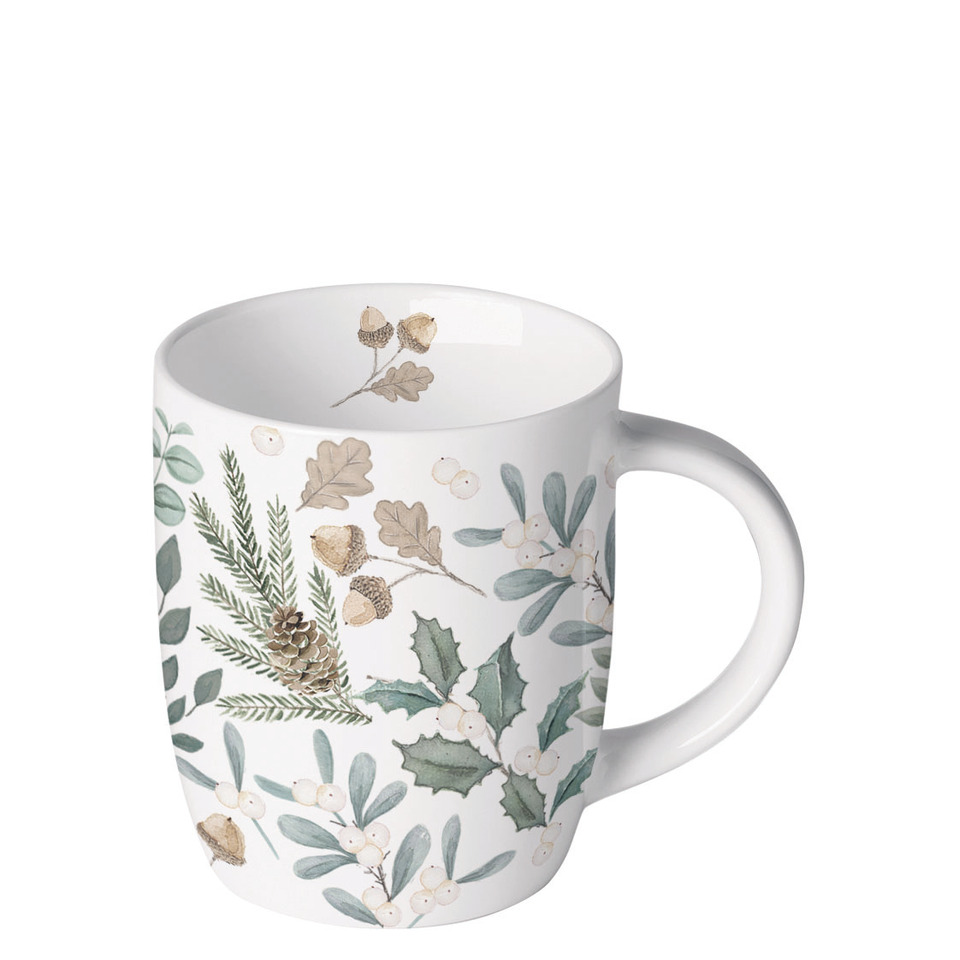 Weihnachts-Kaffeebecher Blätter, 0,2l