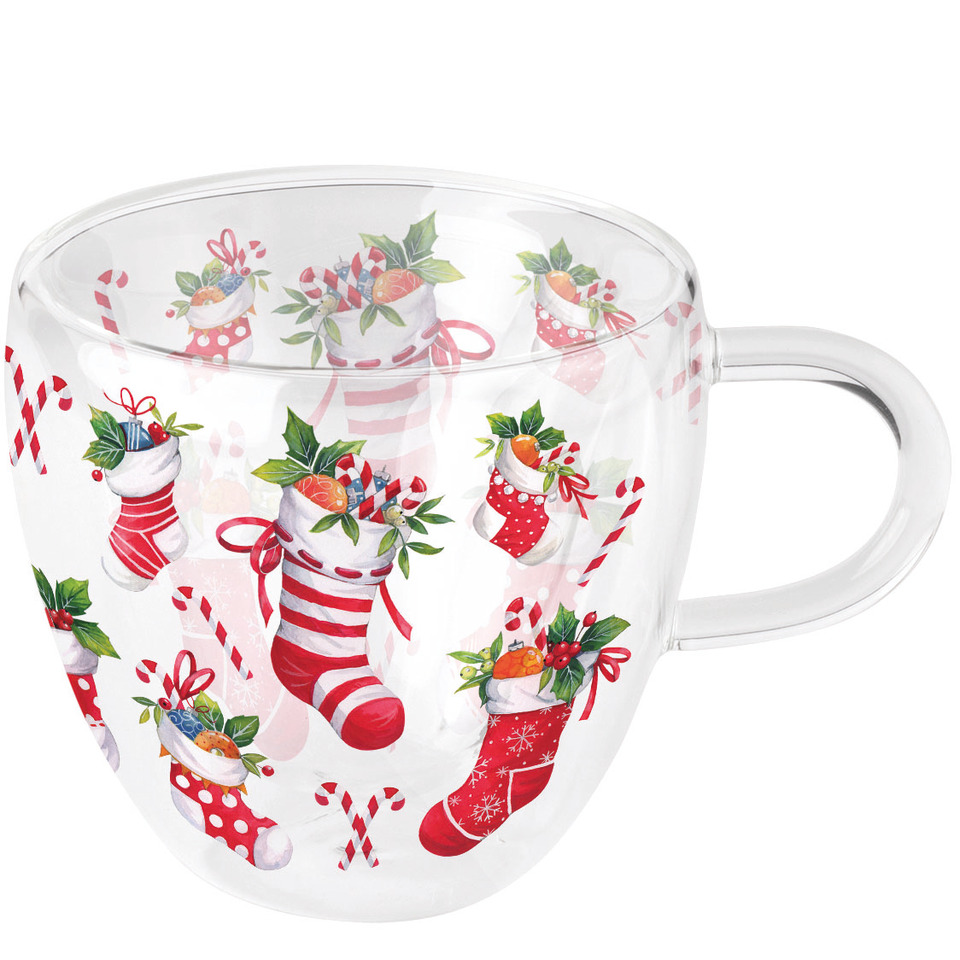Weihnachts-Teeglas Weihnachtsstrümpfe, 0,2l
