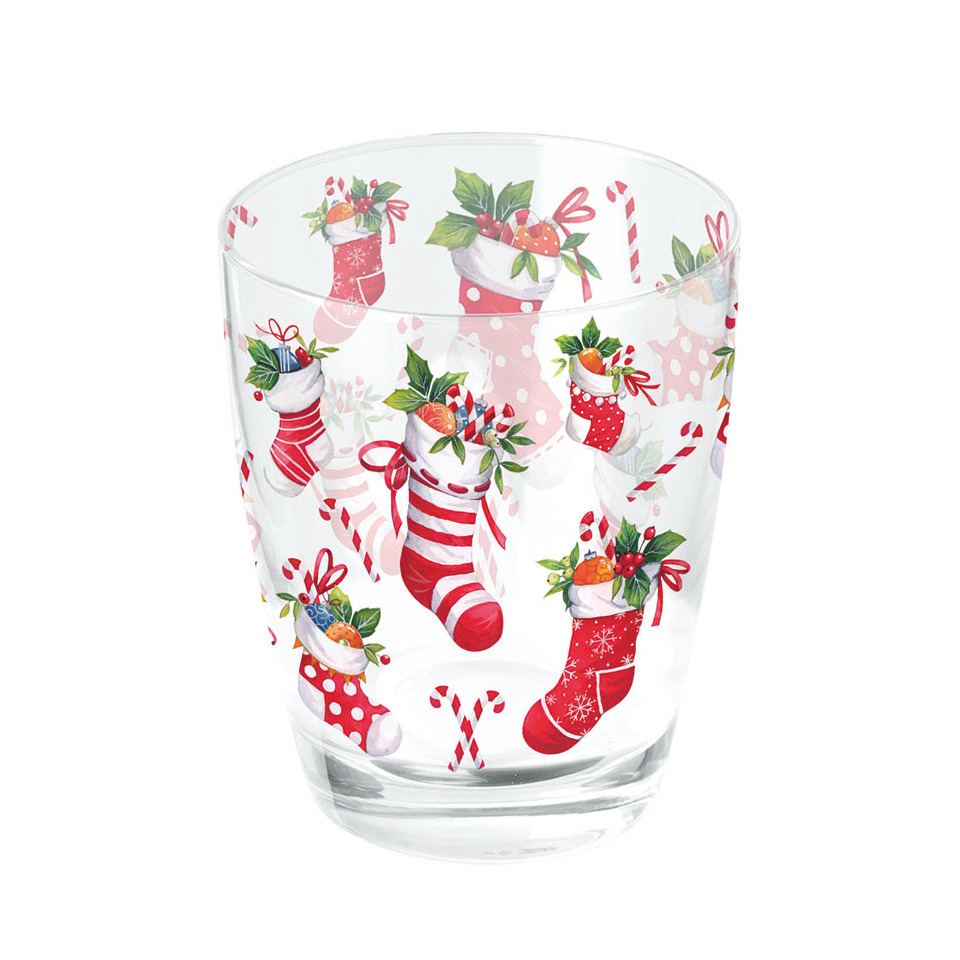 Weihnachts-Wasserglas Weihnachtsstrümpfe, 0,25l
