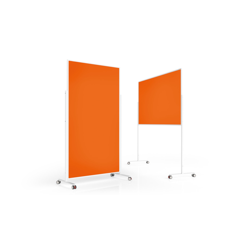 Moderationstafel Design VarioPin, 100 x 180 cm, orange/weiss