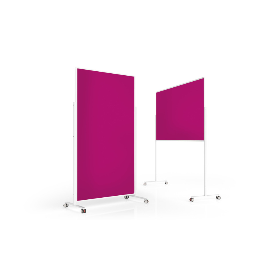 Moderationstafel Design VarioPin, 100 x 180 cm, pink/weiss