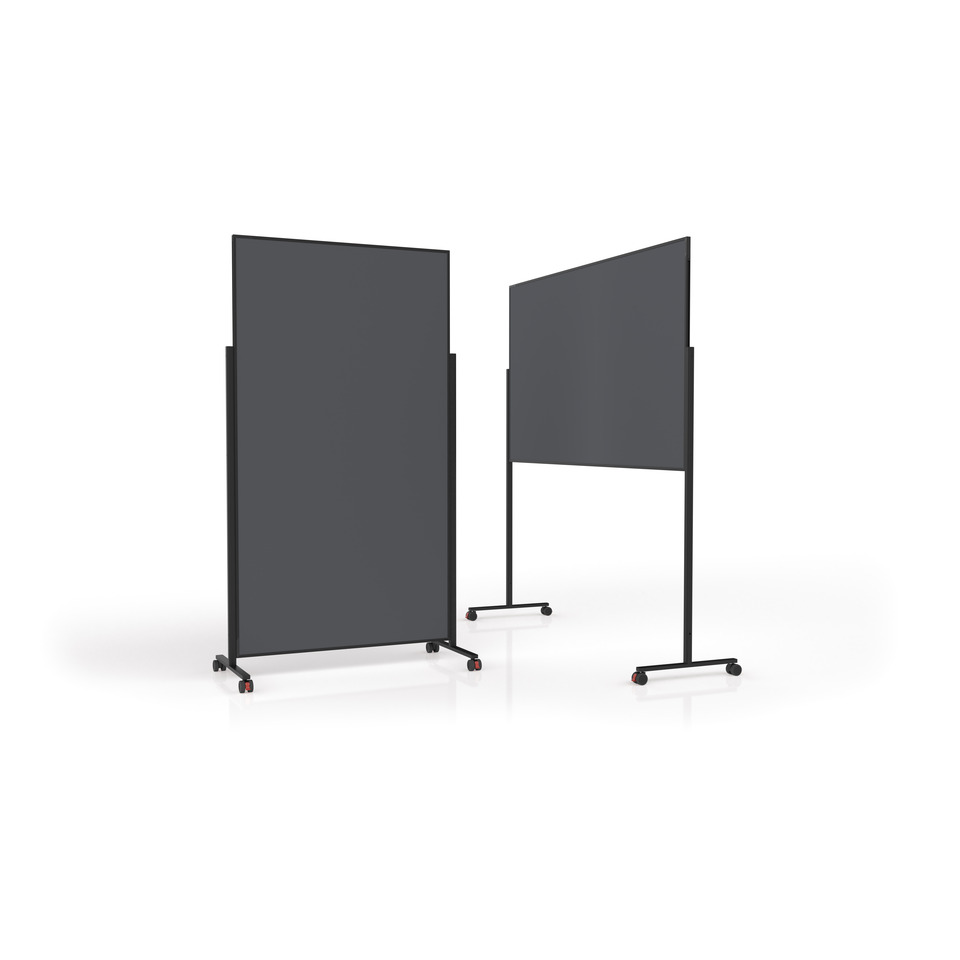 Moderationstafel Design VarioPin, 100 x 180 cm, grau/schwarz
