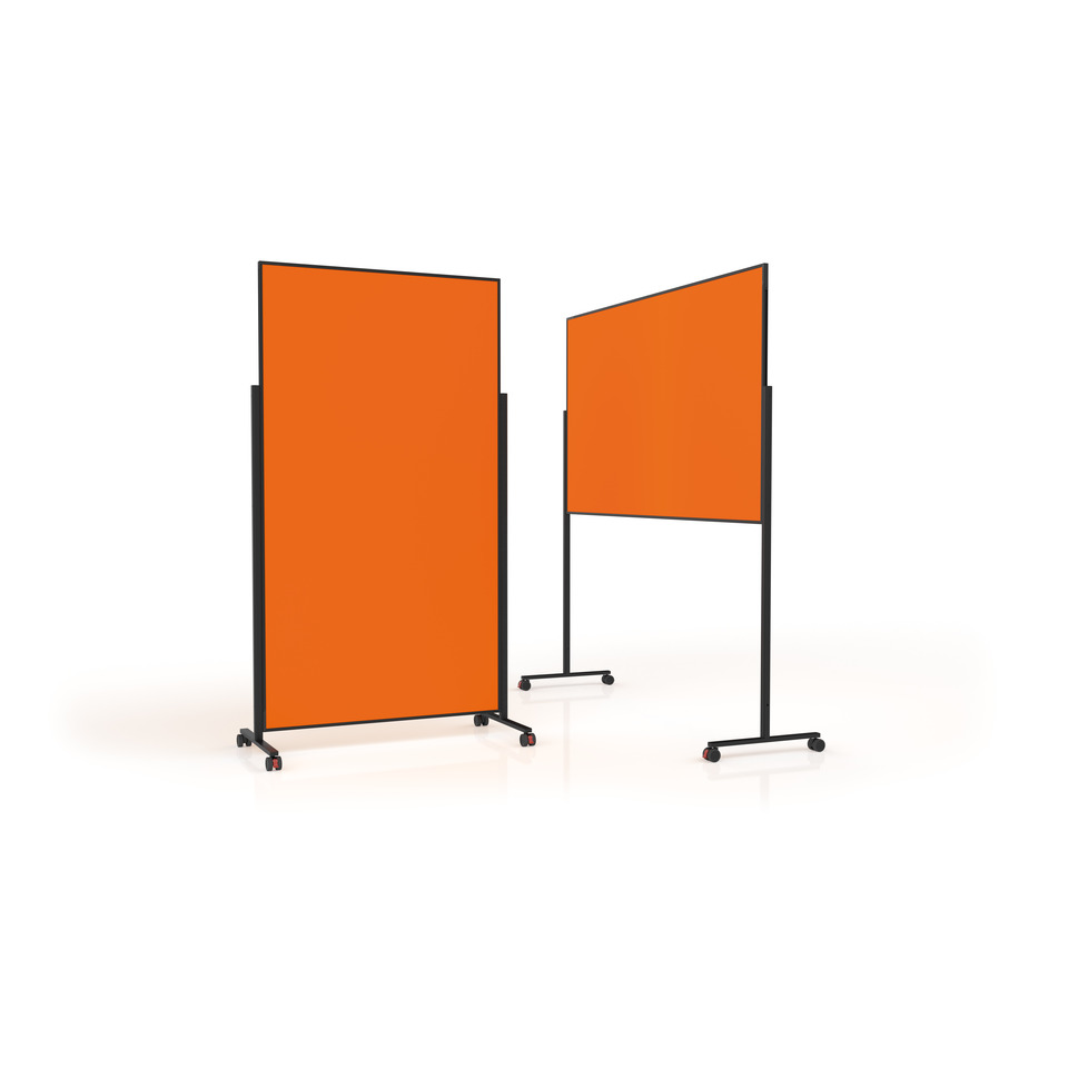 Moderationstafel Design VarioPin, 100 x 180 cm, orange/schwarz