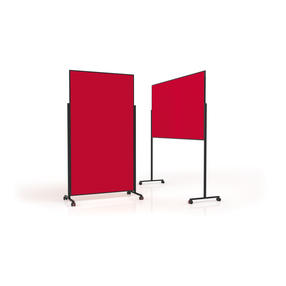 Moderationstafel Design VarioPin, 100 x 180 cm, rot/schwarz