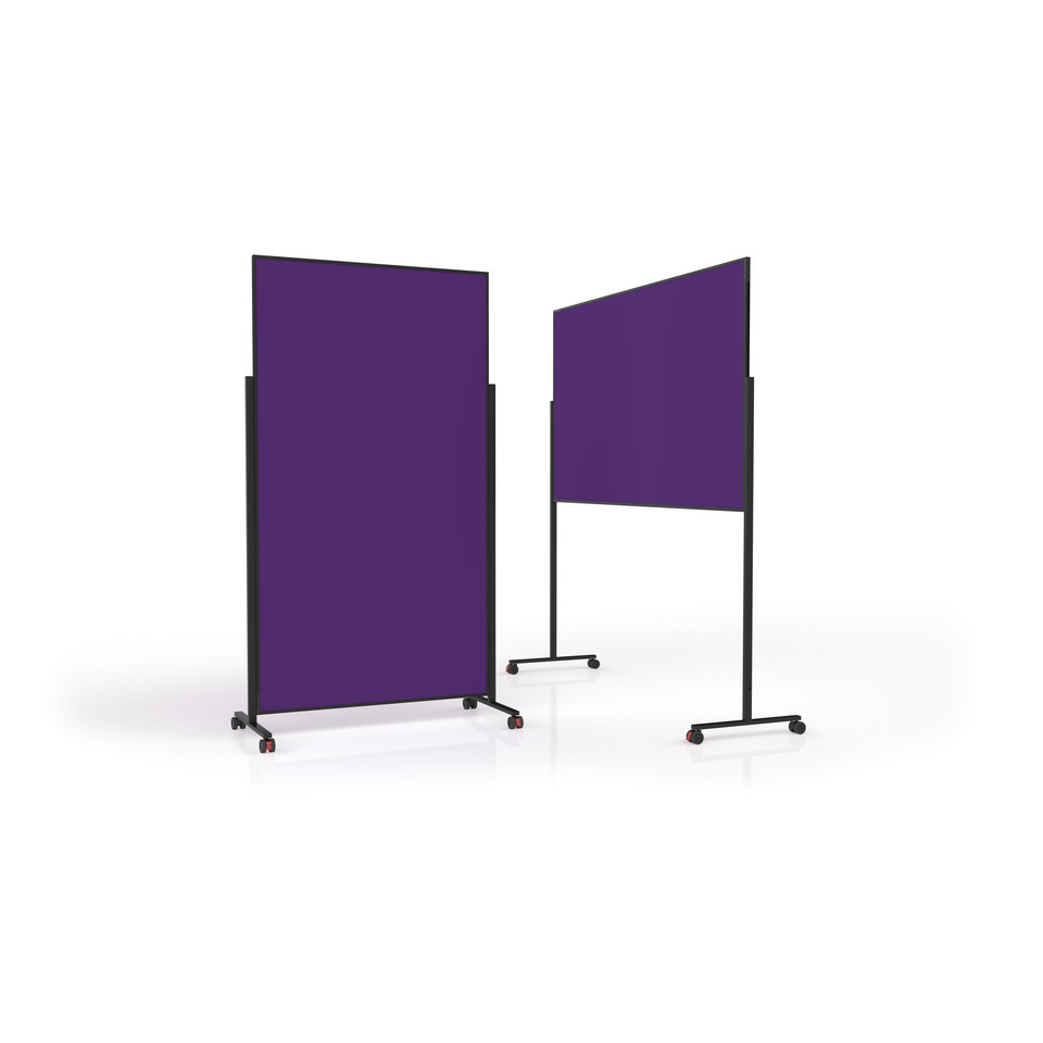 Moderationstafel Design VarioPin, 100 x 180 cm, lila/schwarz
