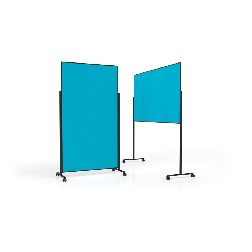 Moderationstafel Design VarioPin, 100 x 180 cm, türkis/schwarz