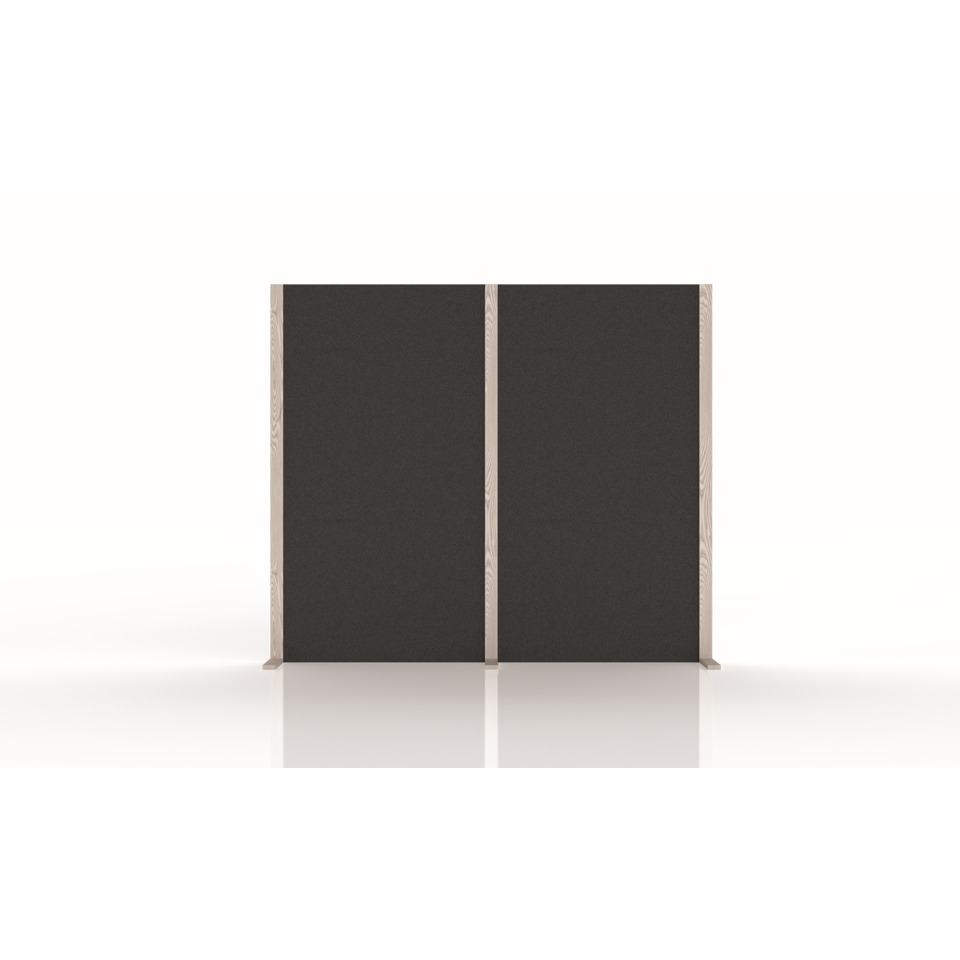 Akustik-Trennwand Wood Series Double, 208 x 180 cm, grau