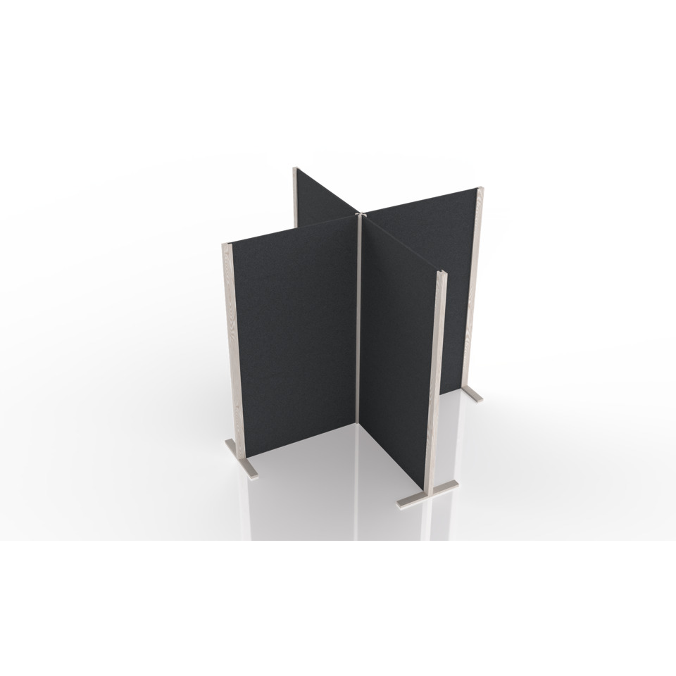 Akustik-Trennwand Wood Series Cube, 210 x 180 x 210 cm, grau