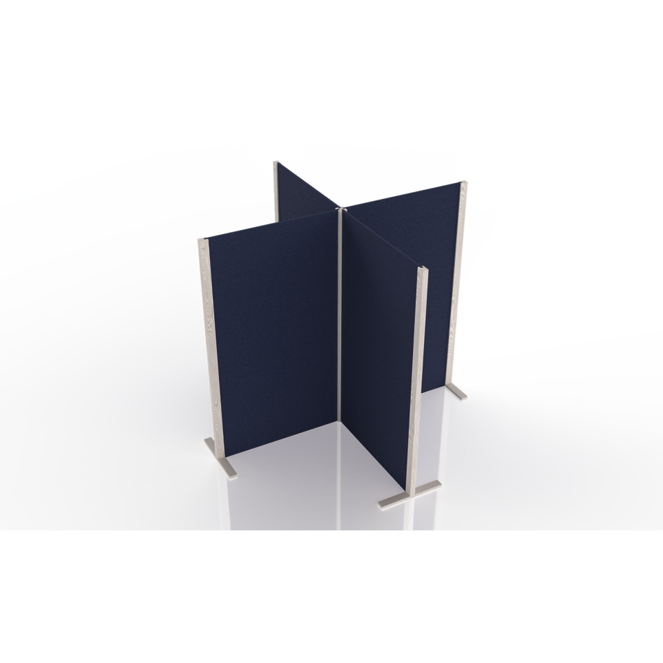 Akustik-Trennwand Wood Series Cube, 210 x 180 x 210 cm, blau