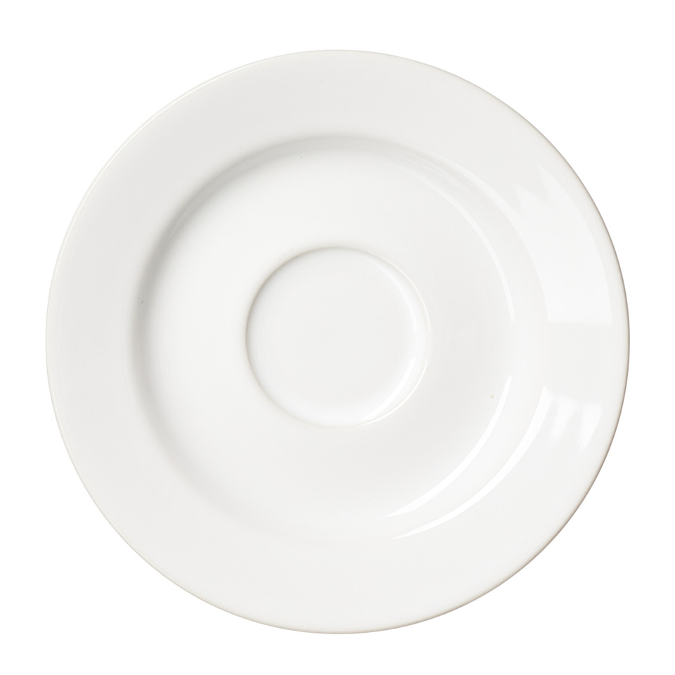 Espresso-Untertasse Volos, Ø 12,5 cm, Steinzeug, weiß, 6 Stück