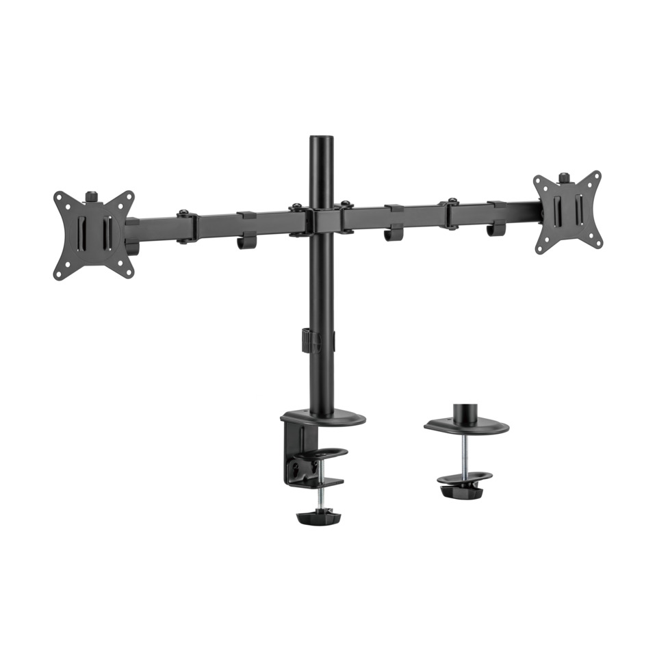 Gelenk-Dual-Monitor-Tischhalterung, 17"-32", 45° neigbar, schwarz 