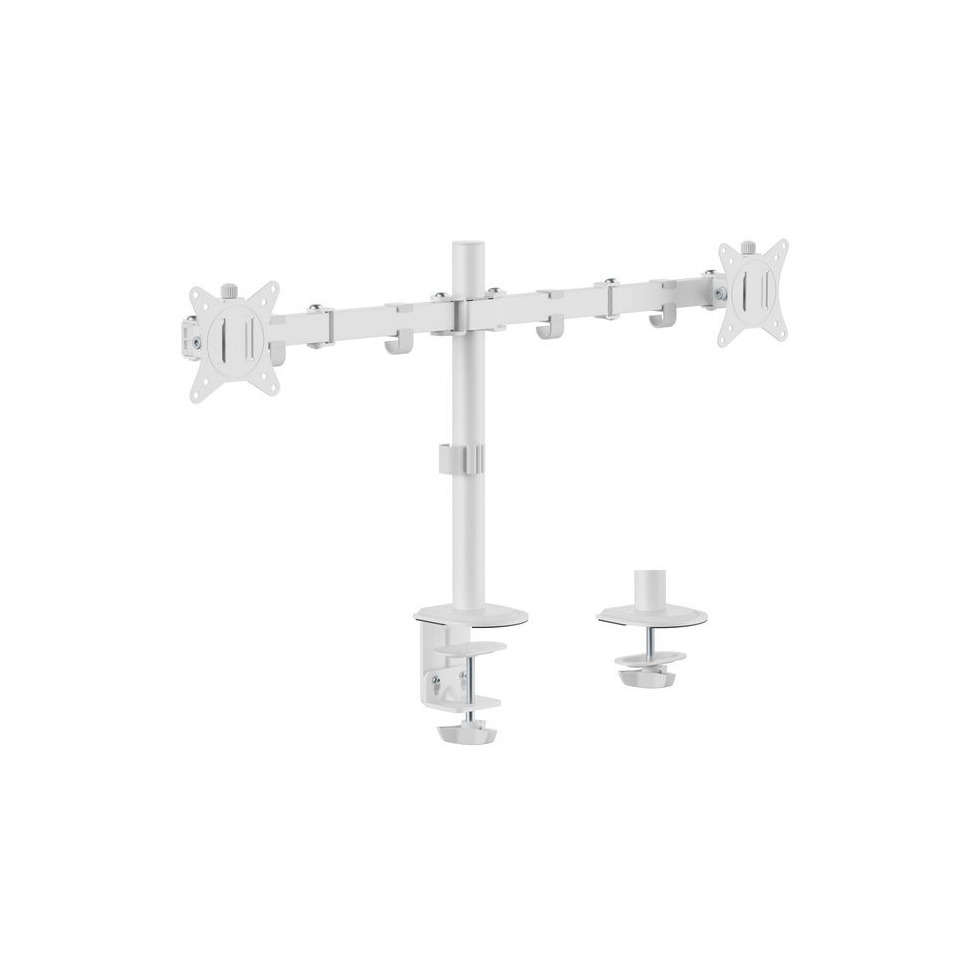 Gelenk-Dual-Monitor-Tischhalterung, 17"-32", 45° neigbar, weiß 