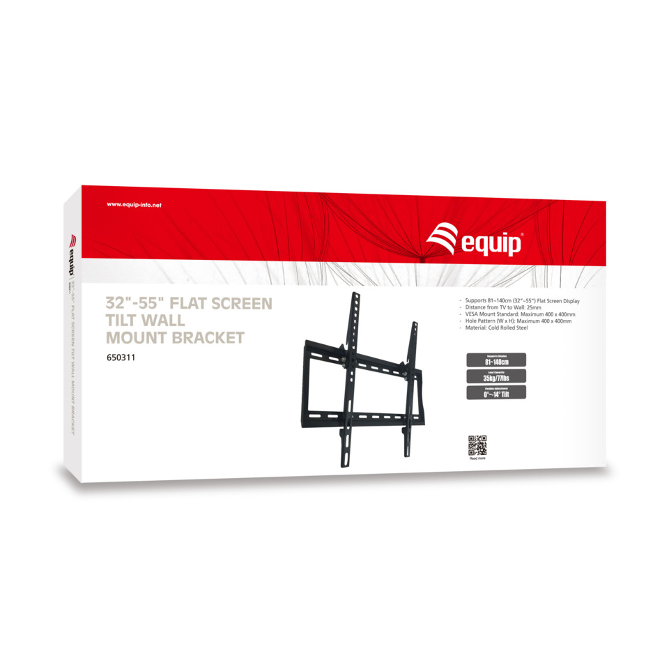 TV-Wandhalterung, 32"-55", 14° neigbar, schwarz
