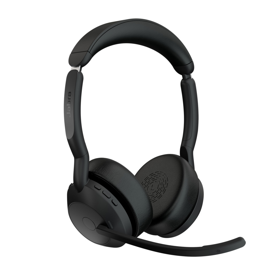 Headset Evolve2 55, Link 390a UC Stereo mit Ladestation, schwarz