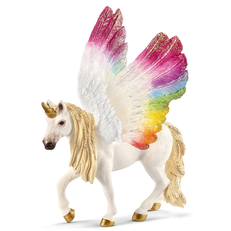 Spielzeugfigur Geflügeltes Regenbogeneinhorn