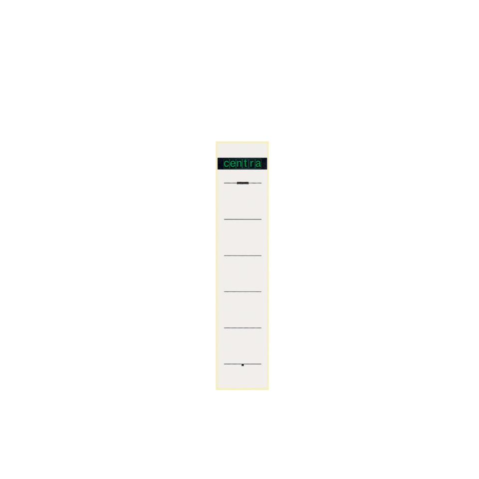Rückenschild selbstklebend - Papier, kurz, schmal, 10 Stück, weiß