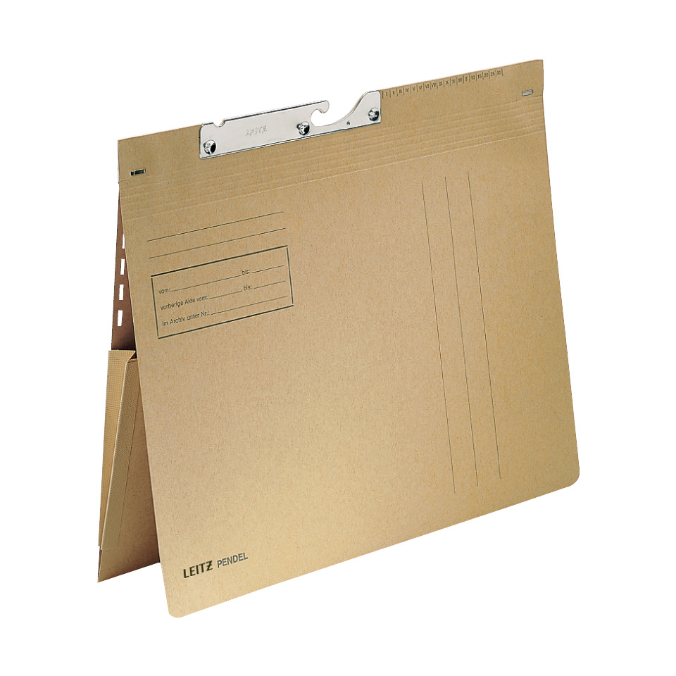 2111 Pendelhefter Combi mit Dehntasche - kfm. Heftung, Natronkarton (RC), naturbraun