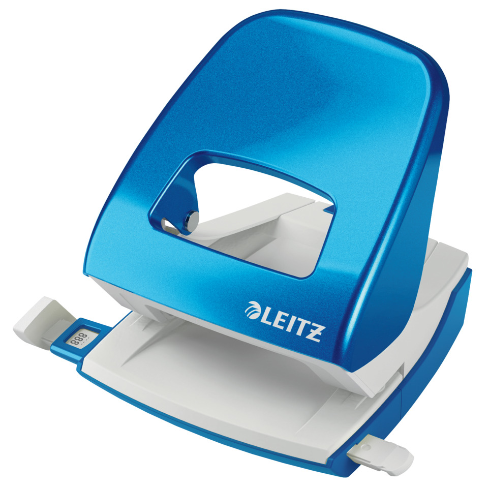 5008 Bürolocher NeXXt - 30 Blatt, blau metallic, Blister