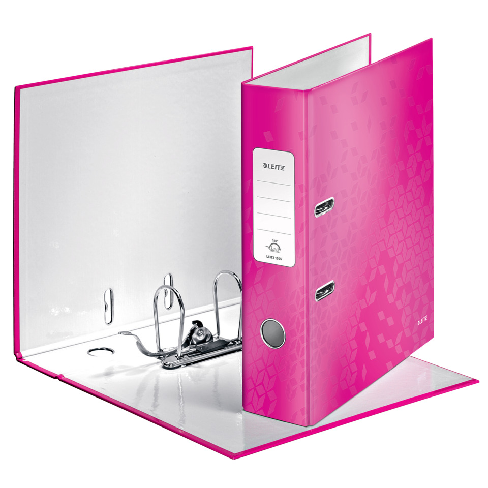 1005 Qualitäts-Ordner WOW - A4, breit, Schlitz, pink metallic