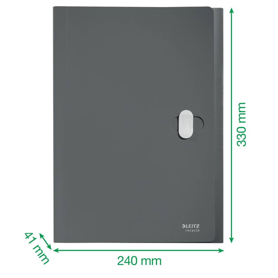 4624 Fächermappe Recycle - A4, 5 Fächer, 250 Blatt, PP, klimaneutral, schwarz