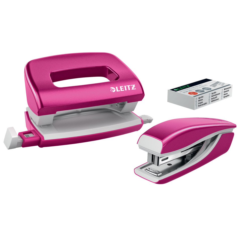 5561 Set Mini Locher Heftgerät NeXXt WOW - pink metallic