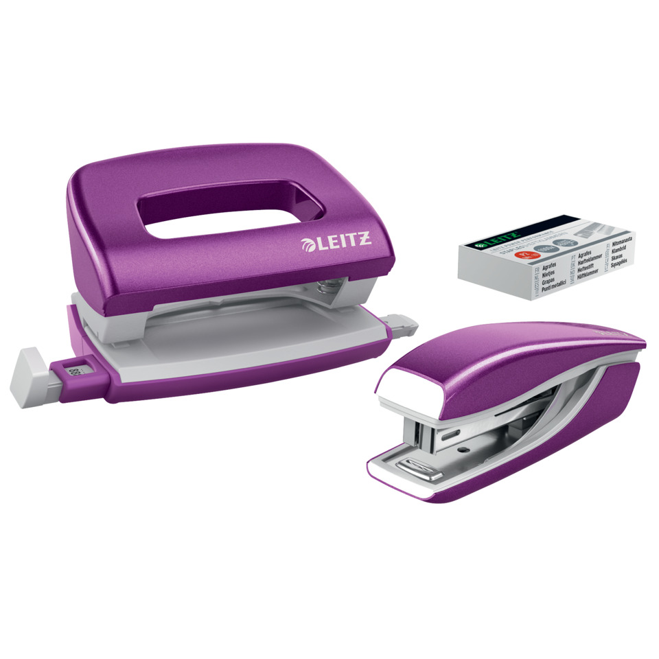 5561 Set Mini Locher Heftgerät NeXXt WOW - violett metallic