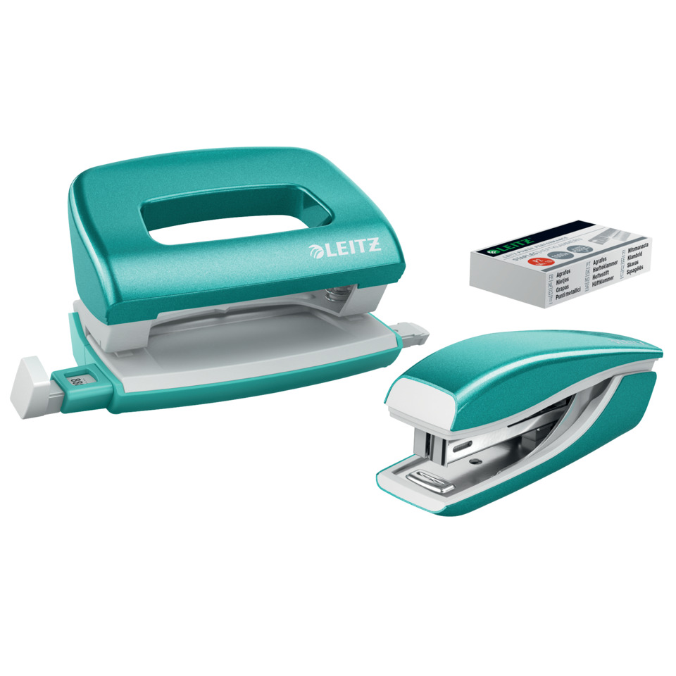 5561 Set Mini Locher Heftgerät NeXXt WOW - eisblau metallic