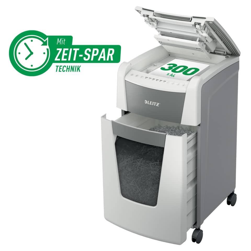 Aktenvernichter IQ Autofeed Office 300 - Partikelschnitt, P-4, weiß