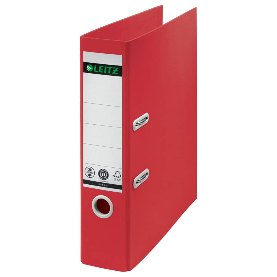 1018 Qualitäts-Ordner Recycle 180° - A4, 80 mm, klimaneutral, rot