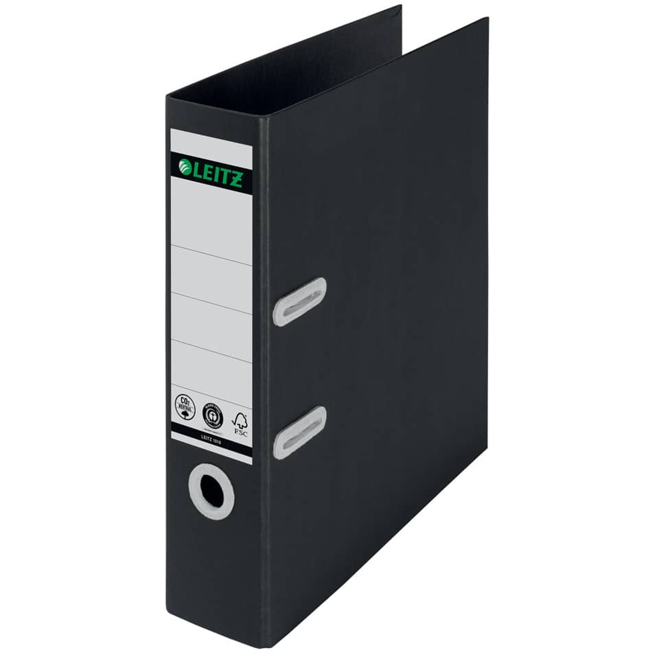1019 Qualitäts-Ordner Recycle 180° - A4, 50 mm, klimaneutral, schwarz