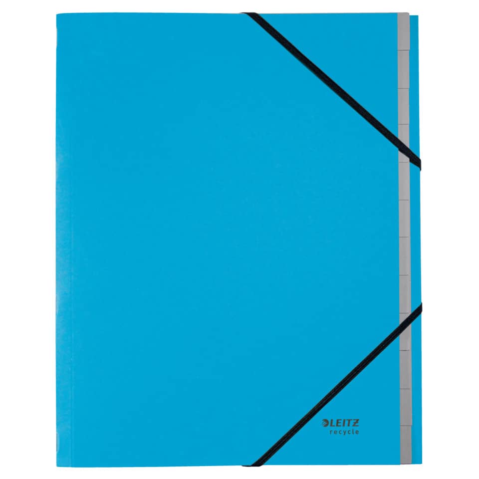 3915 Ordnungsmappe Recycle - A4, 12 Fächer, Karton (RC), klimaneutral, blau
