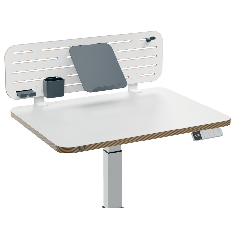 Pegboard-Schreibtisch-Organizer Ergo mit Laptophalter, weiß