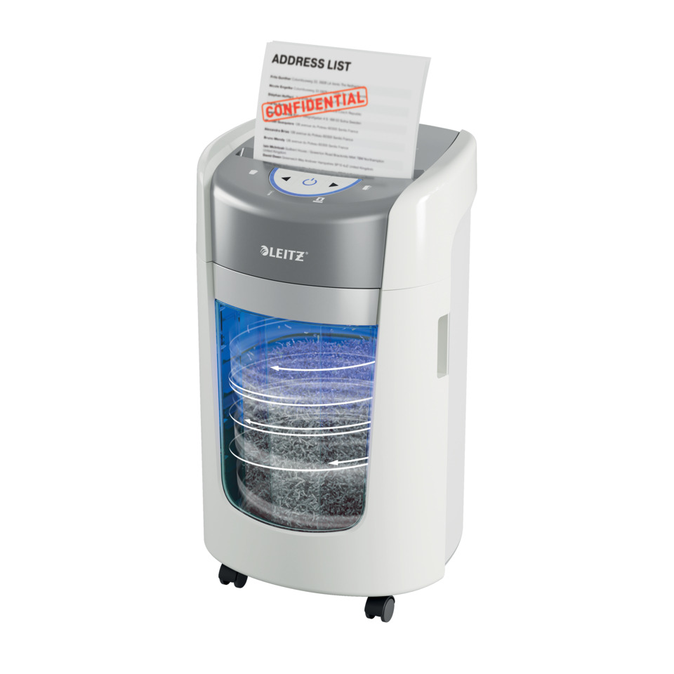 Aktenvernichter IQ OptiMax Home Office 225 P5, Mikro-Partikelschnitt, 6 Blatt, weiß