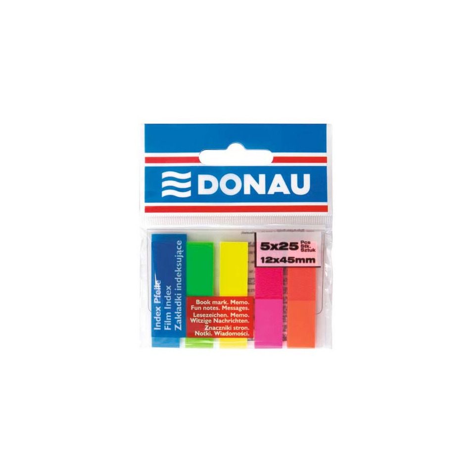 Indexstreifen, 12x45mm, 5x25 Blatt, farbig sortiert