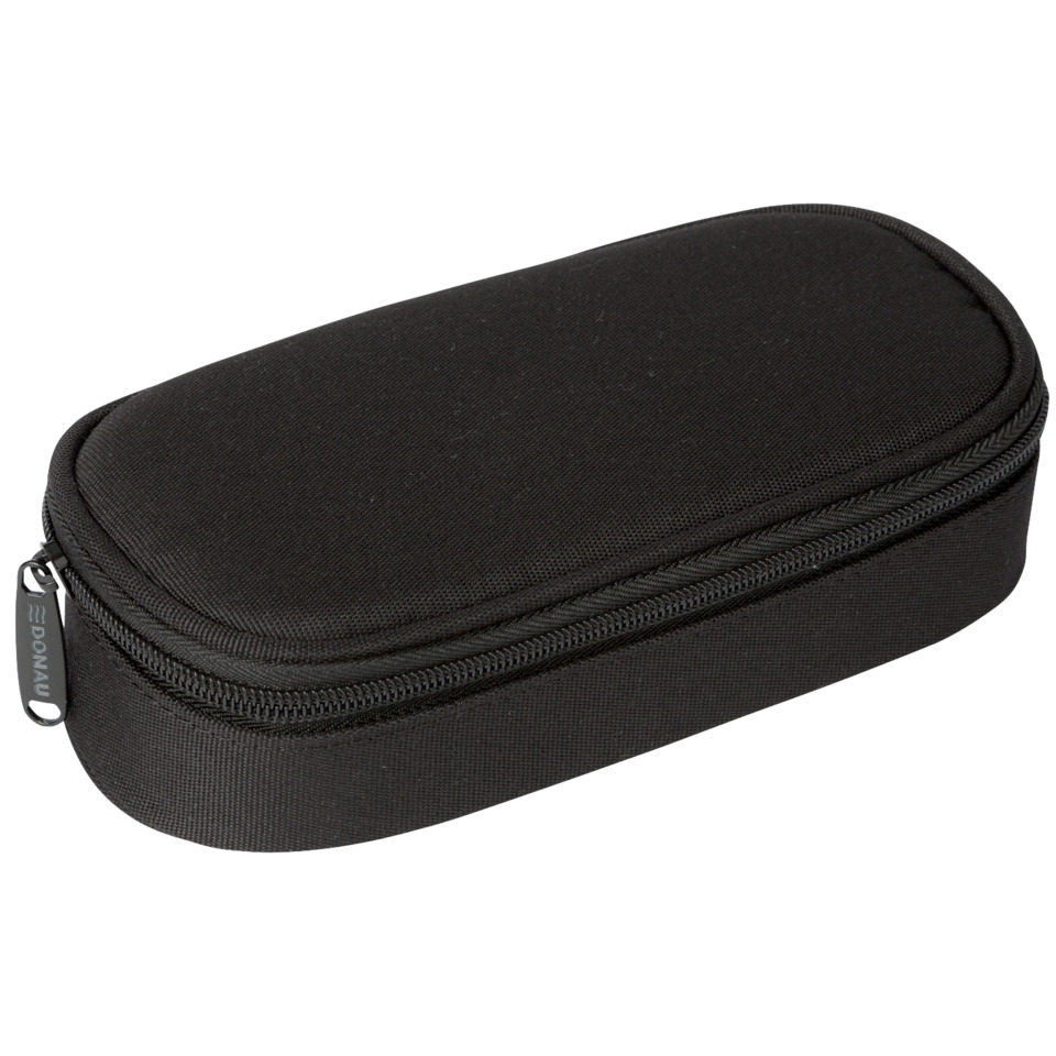 Schüleretui - oval, klein, schwarz