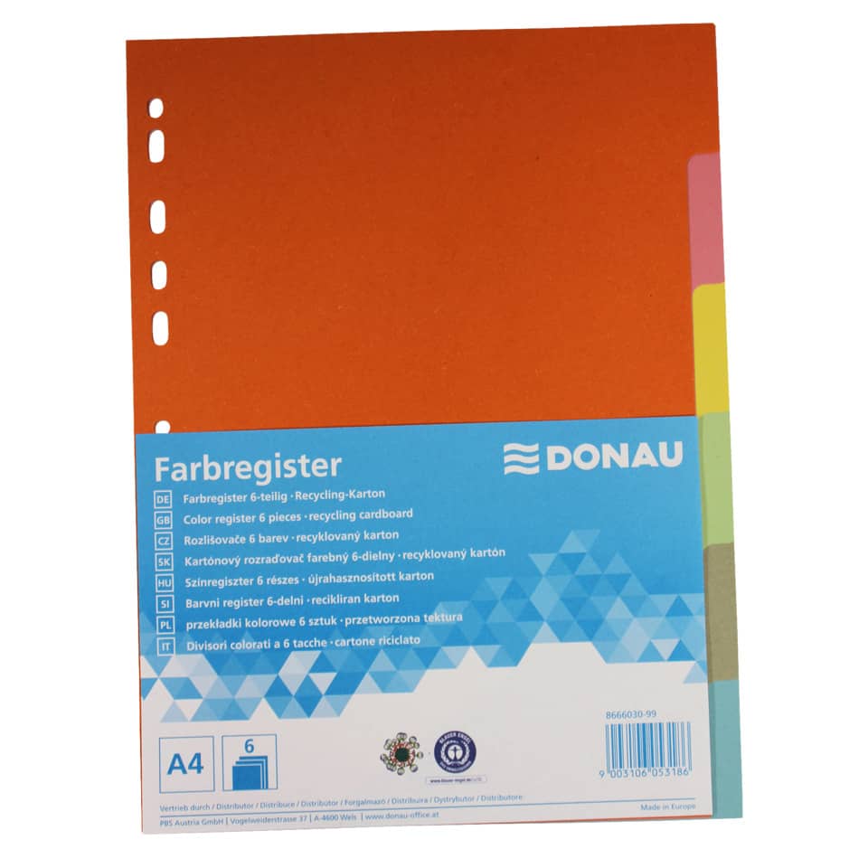Farbregister 6-teilig A4