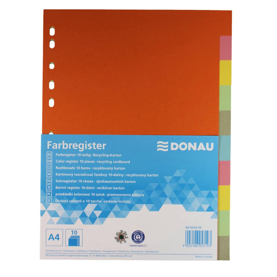 Farbregister 10-teilig A4