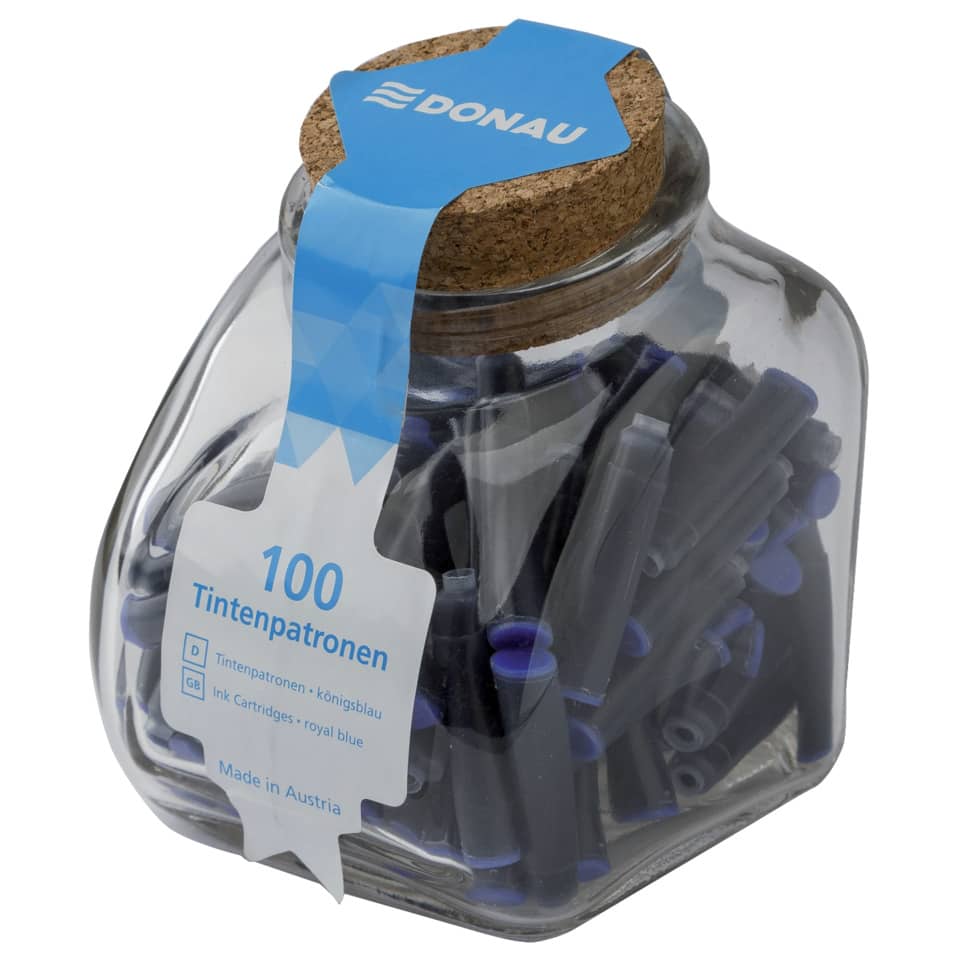 Tintenpatronen - königsblau, 100 Stück im Glas