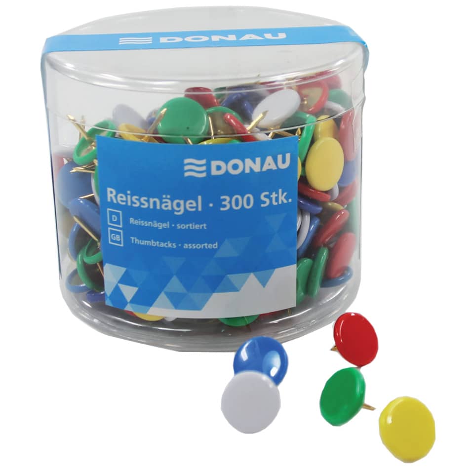 Reißnägel - Ø 10 mm, sortiert, Dose 300 Stück