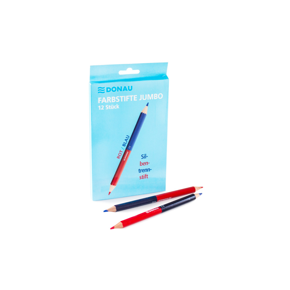 Farbstift-Silbenstift Jumbo - rot/blau, Dickkern Mine